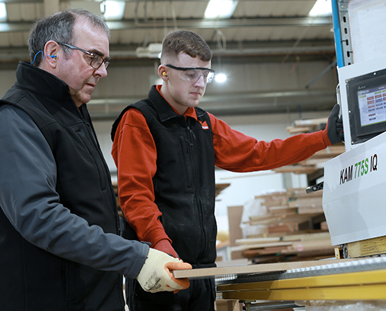 Apprentice at work at Marcon Fit-Out, Antrim