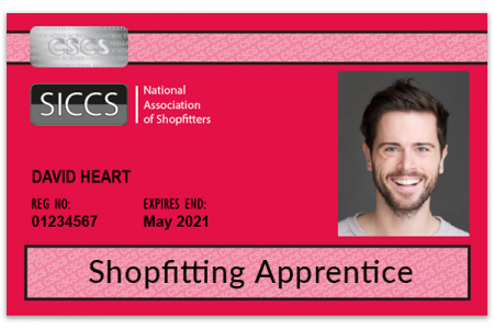 Shopfitting Apprentice SICCS card (red)